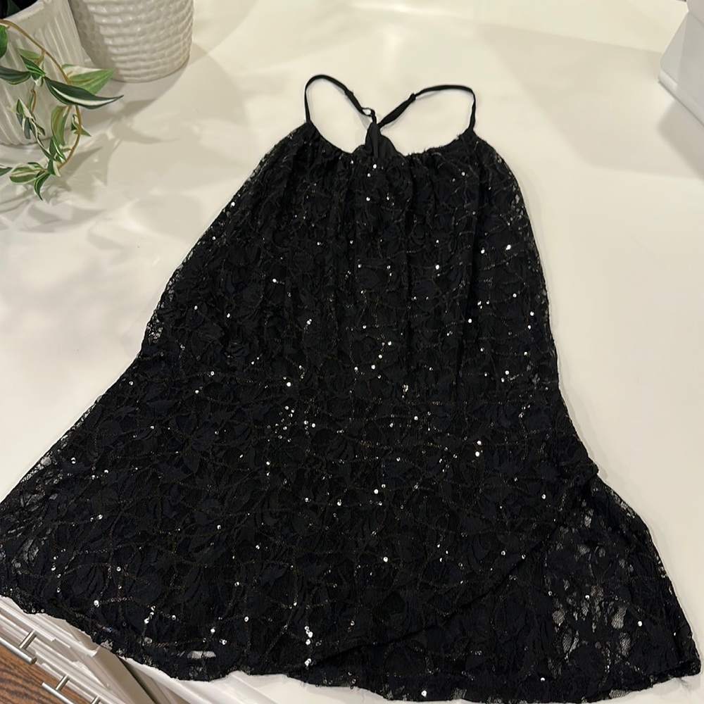 Women’s black lace sequin dress